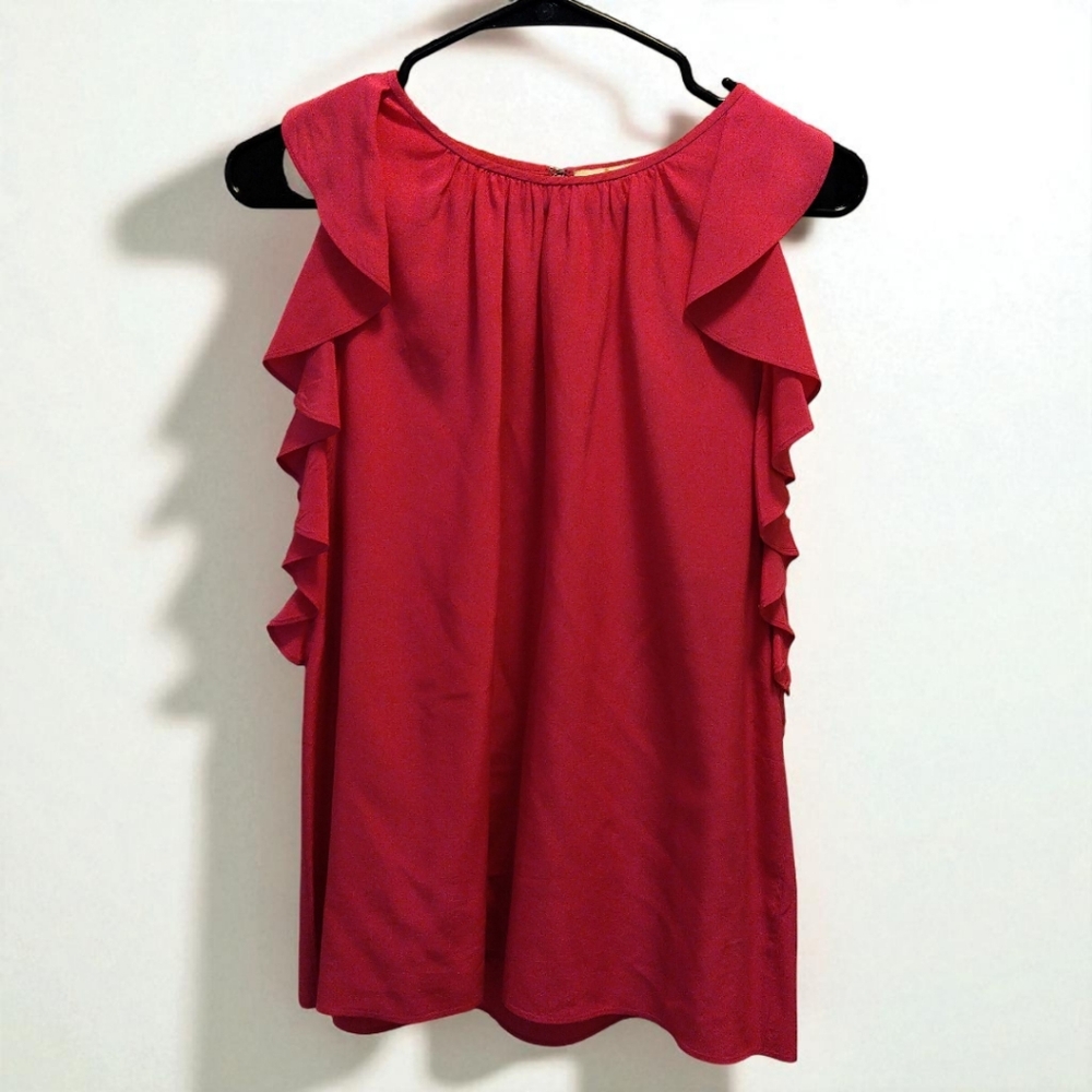 Kate Spade Vibrant Pink Ruffle Blouse